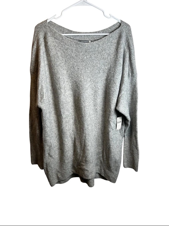 Anthropologie Sweaters - NWT Anthropologie Gray Boatneck Sweater XL Merino Wool Blend Oversized Pullover
